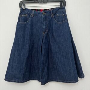 Dolce & Gabbana Blue Wide Leg Denim Bermuda Shorts
